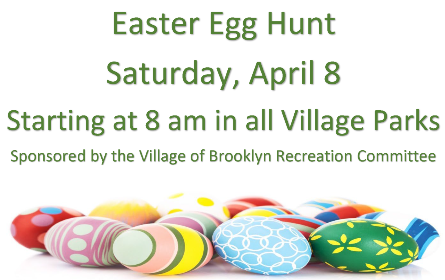 Easter Egg Hunt 8 am in Village Parks Village of Brooklyn