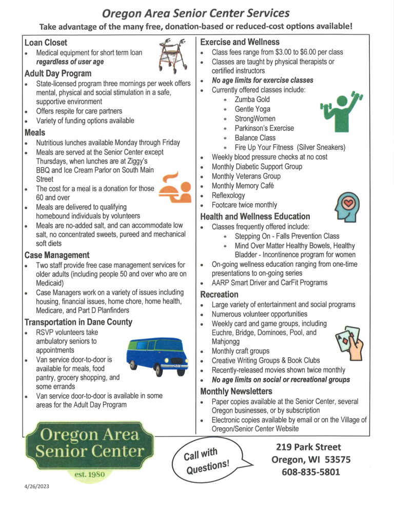 Oregon Senior Center Services Village of Brooklyn