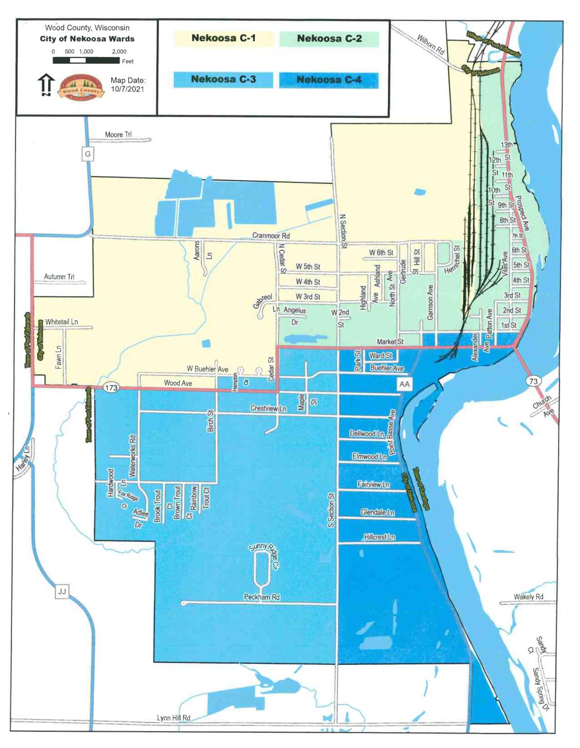 City Maps City of Nekoosa, Wood County, Wisconsin