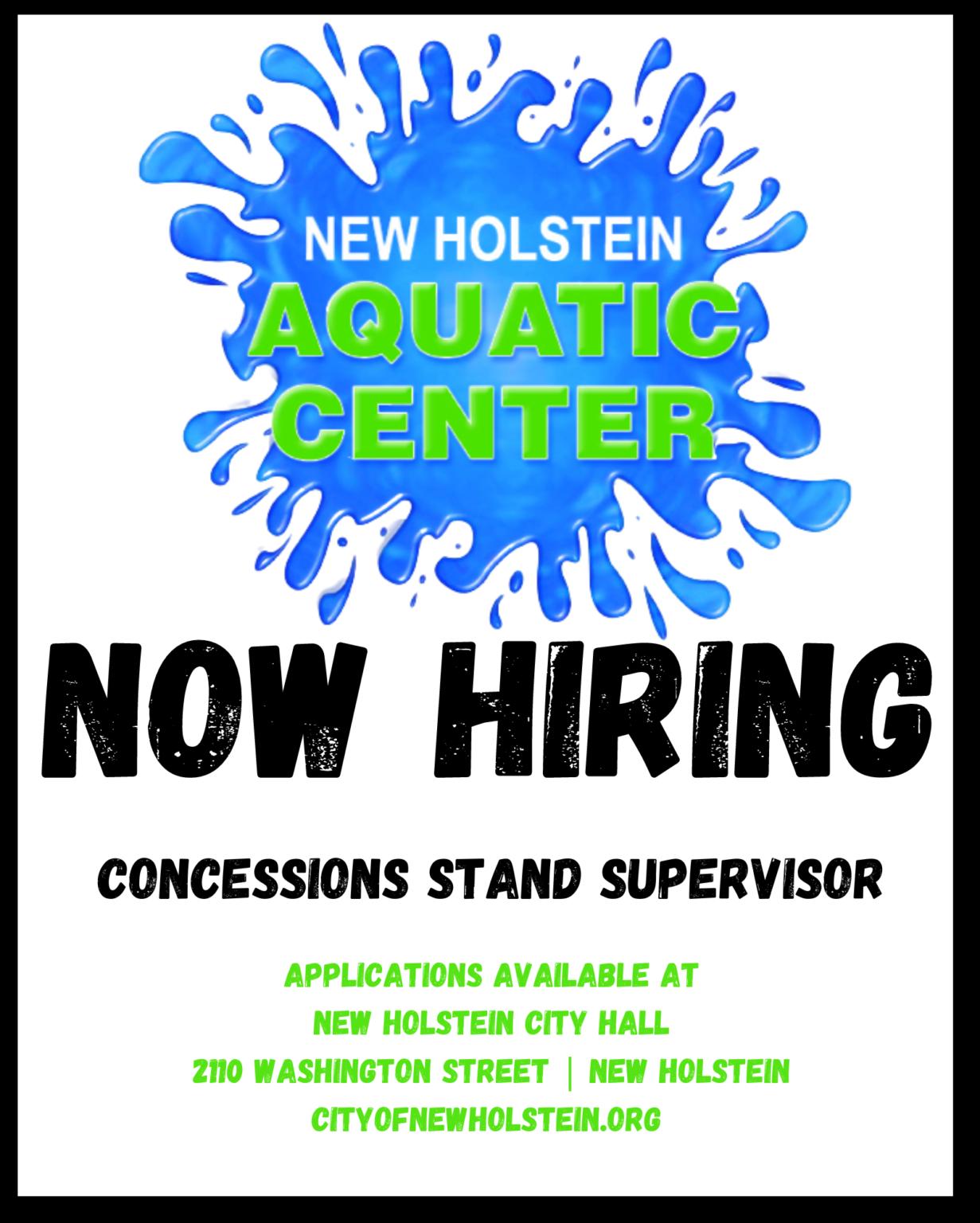 News & Notices City of New Holstein, Wisconsin