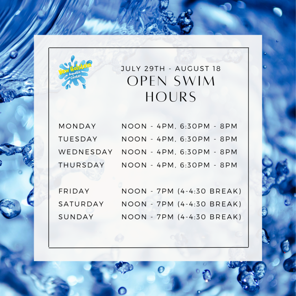 Aquatic Center Information City of New Holstein, Wisconsin