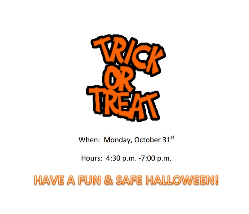 Trick or Treat Hours