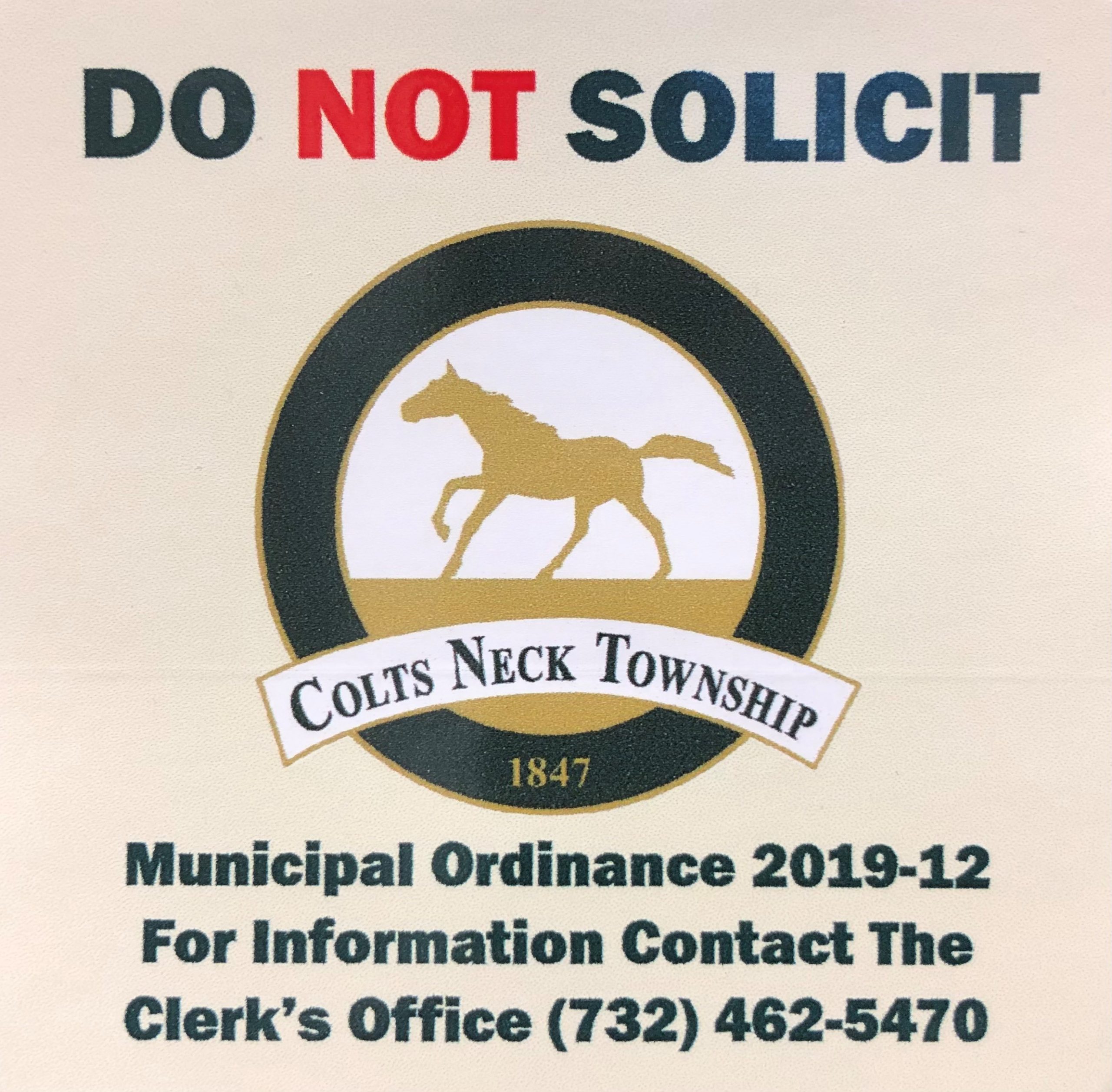 No Knock Registry Colts Neck Township