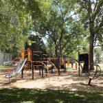 Village Park's playground is nice and shady.