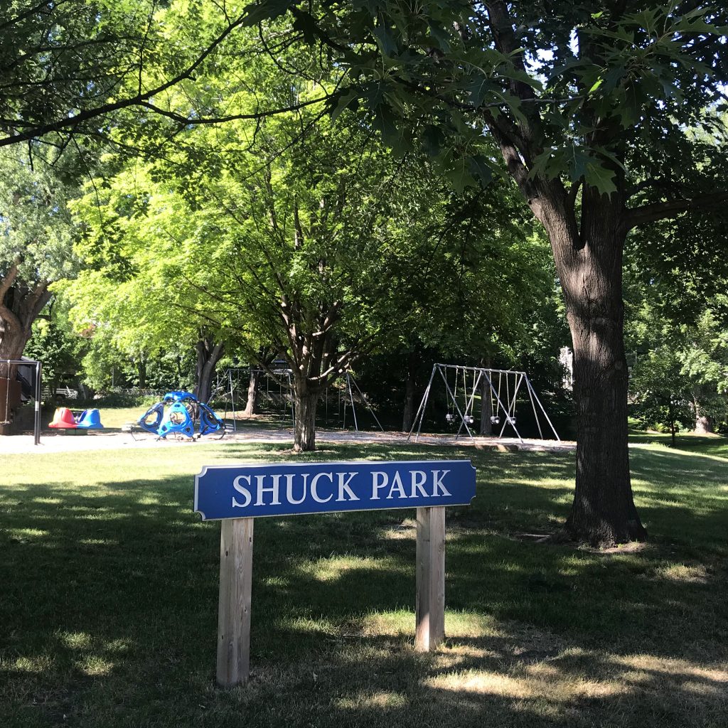Shuck Park is a neighborhood spot for sports and play.