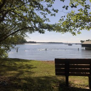 Sparkling Nocomo neighborhood beach.