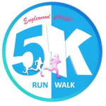 Englewood Cliffs 5K Run Logo - Circular logo white and blue