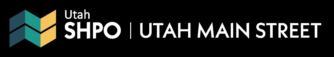 Utah Main Street Logo Horizontal White Text