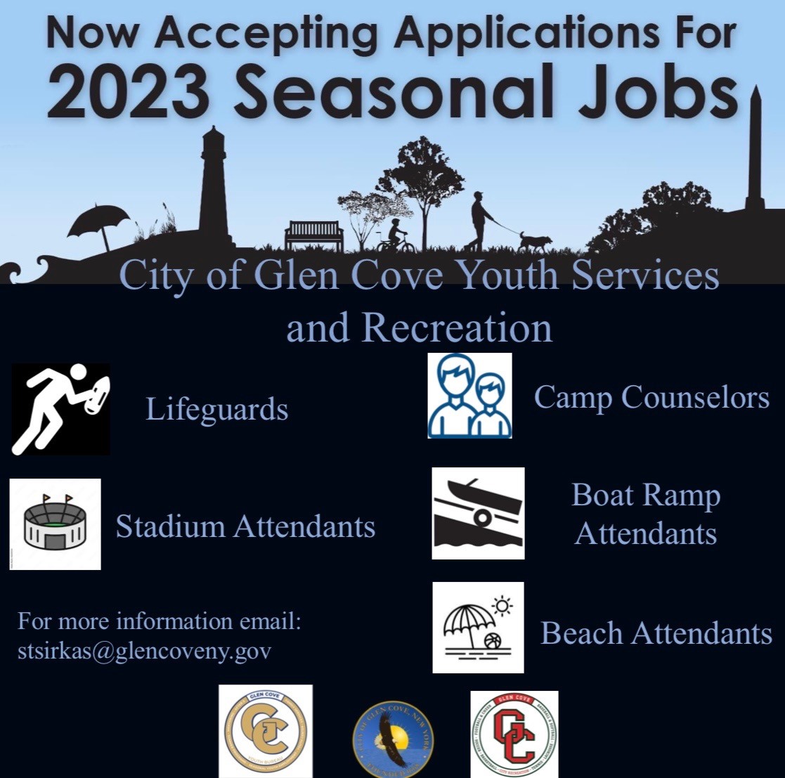 City of Glen Cove Seasonal Employment Applications now being accepted