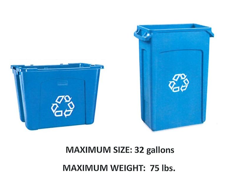 RECYCLING ALERT Please be aware that the size of recycling buckets