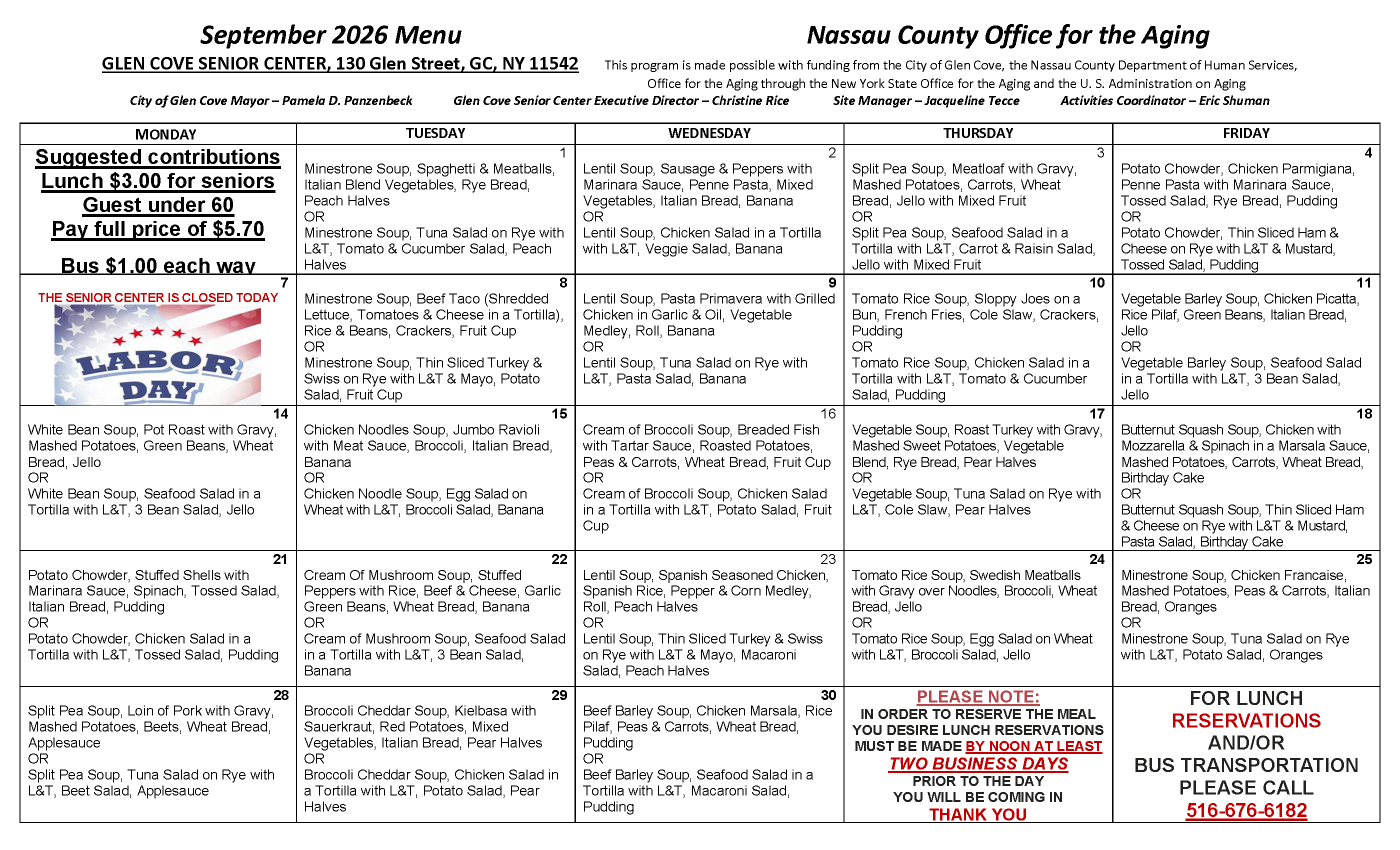 SC- September menu