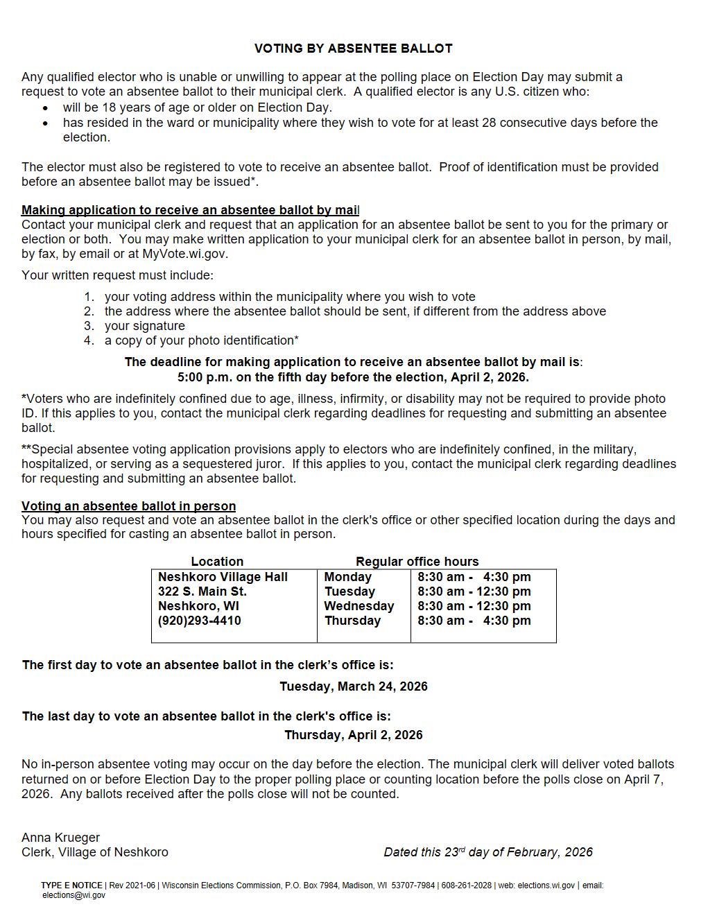VOTING BY ABSENTEE BALLOT