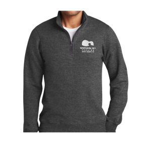 Logo 1/4 Zip Heather Black Sweatshirt
