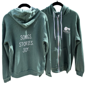 Logo Full Zip Green Hoodie