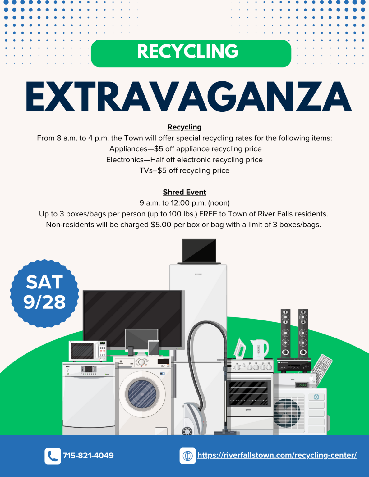 Recycling Extravaganza and Shred Event Town of River Falls, Pierce