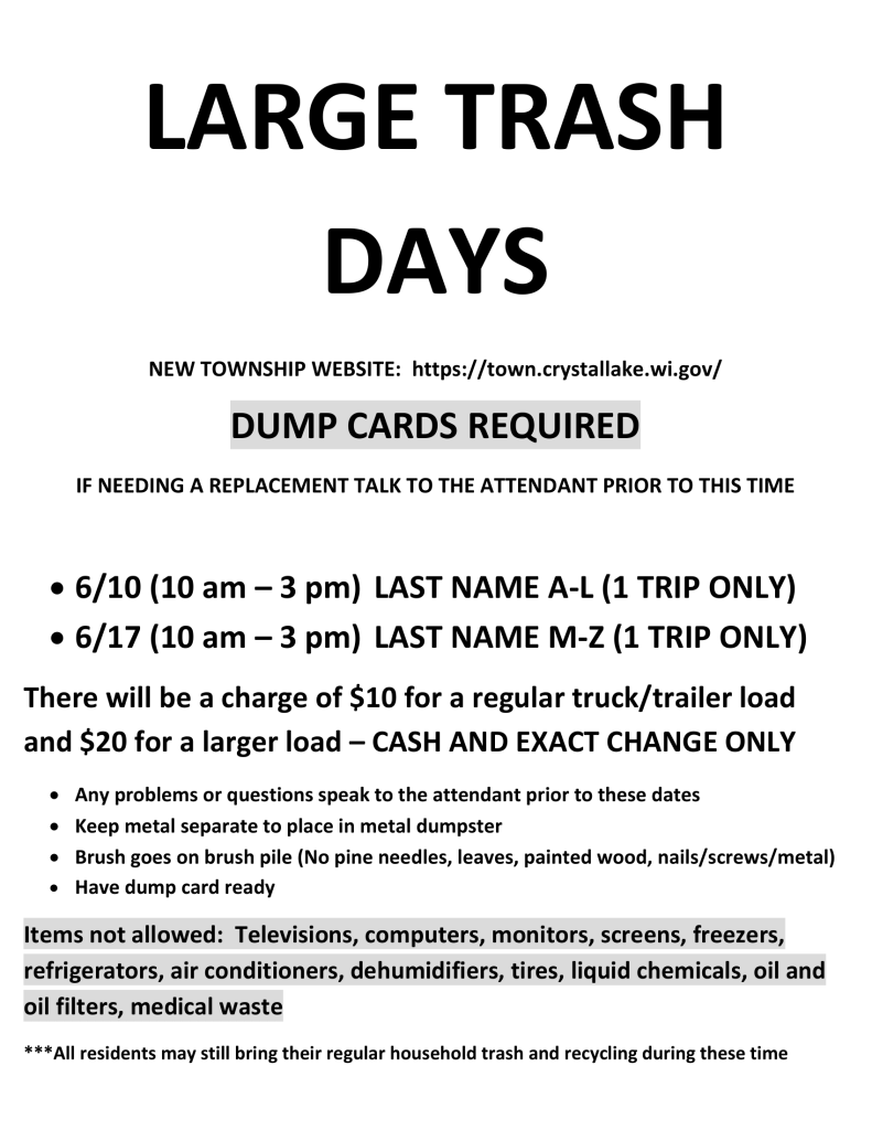 Garbage & Recycling Town of Crystal Lake