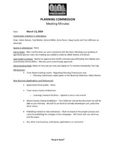 2024 0313 Tom Planning Commission Meeting Minutes Town Of Monroe