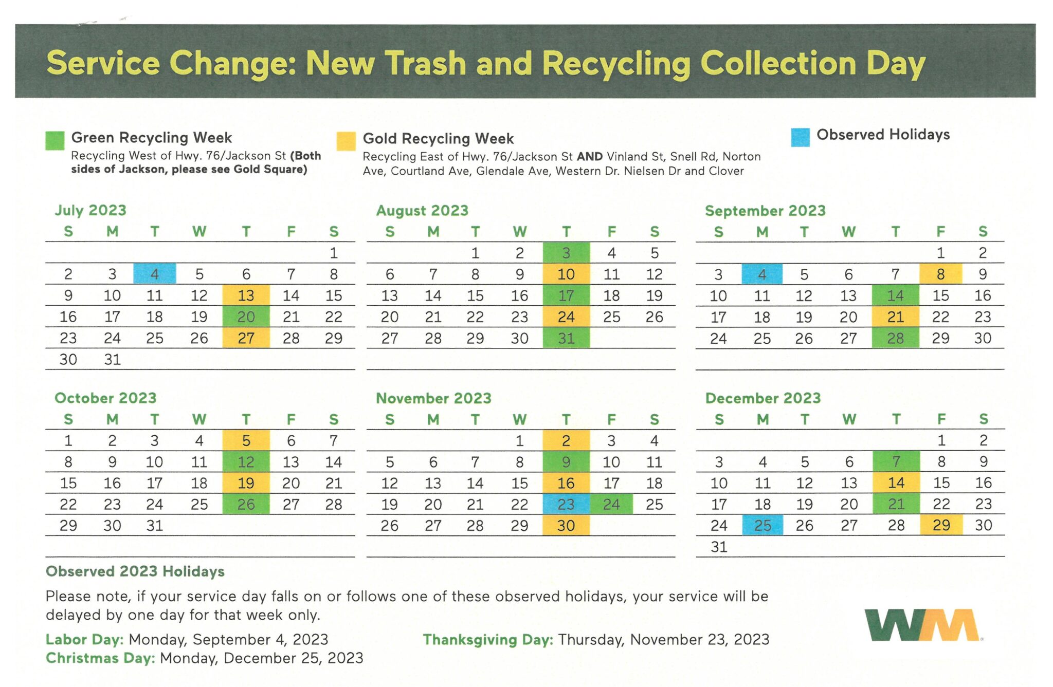 Holiday Schedule For Trash 2025 Claire J Smith