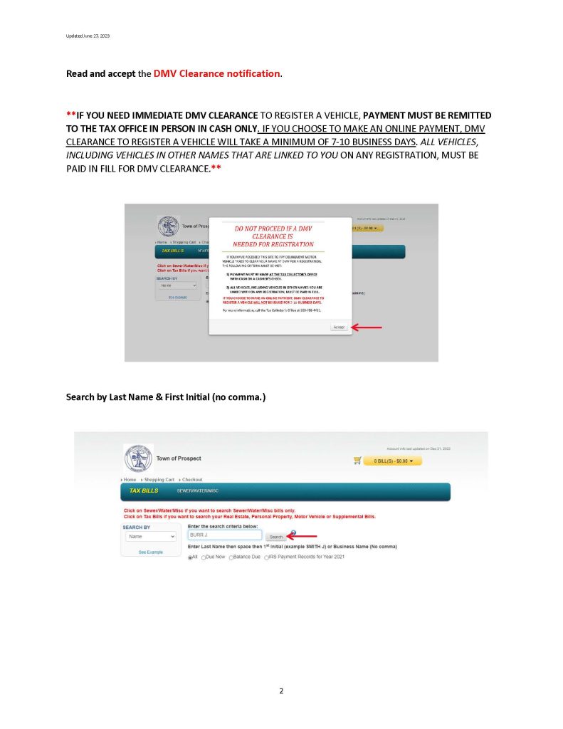 View/Pay Taxes Online Town of Prospect