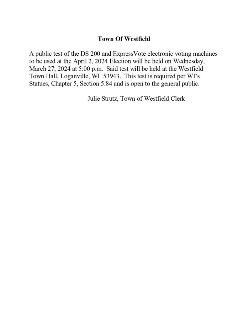 Public Testing Notice