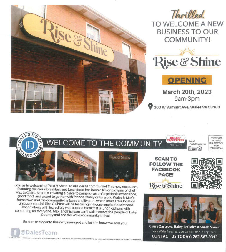 Grand Opening Rise n' Shine Village of Wales