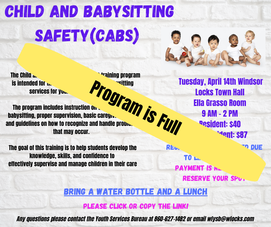 Child and Babysitting Saftey class (Program is Fully Flyer)