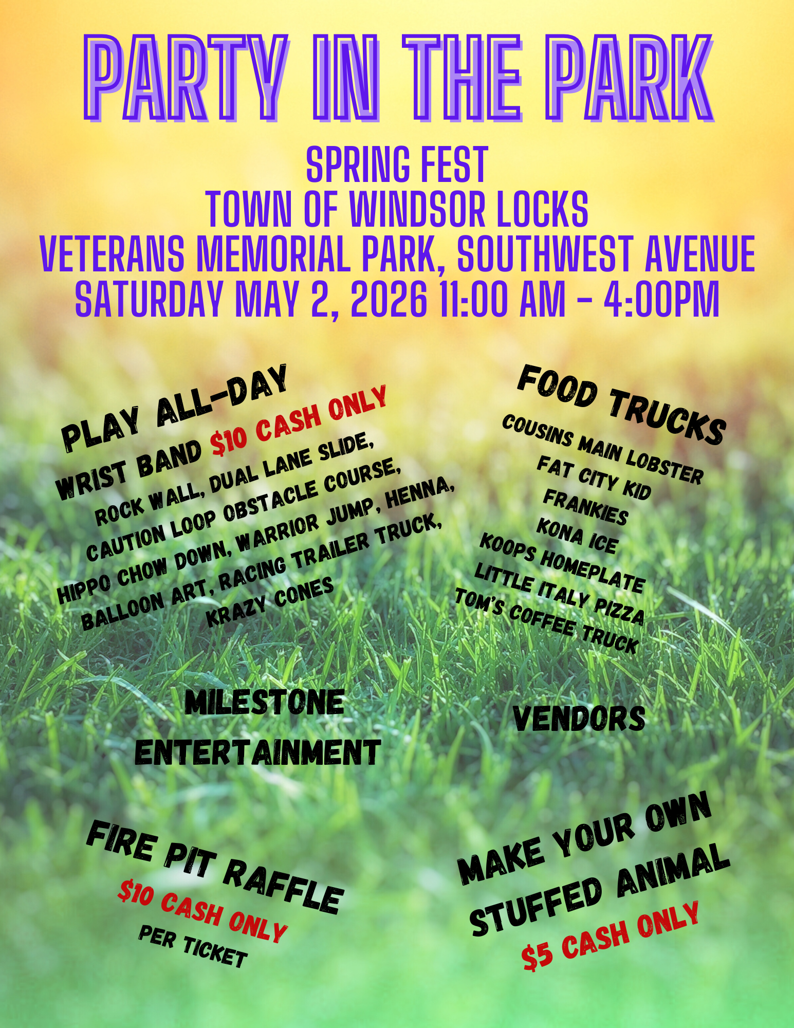 Party in the Park Flyer 2026