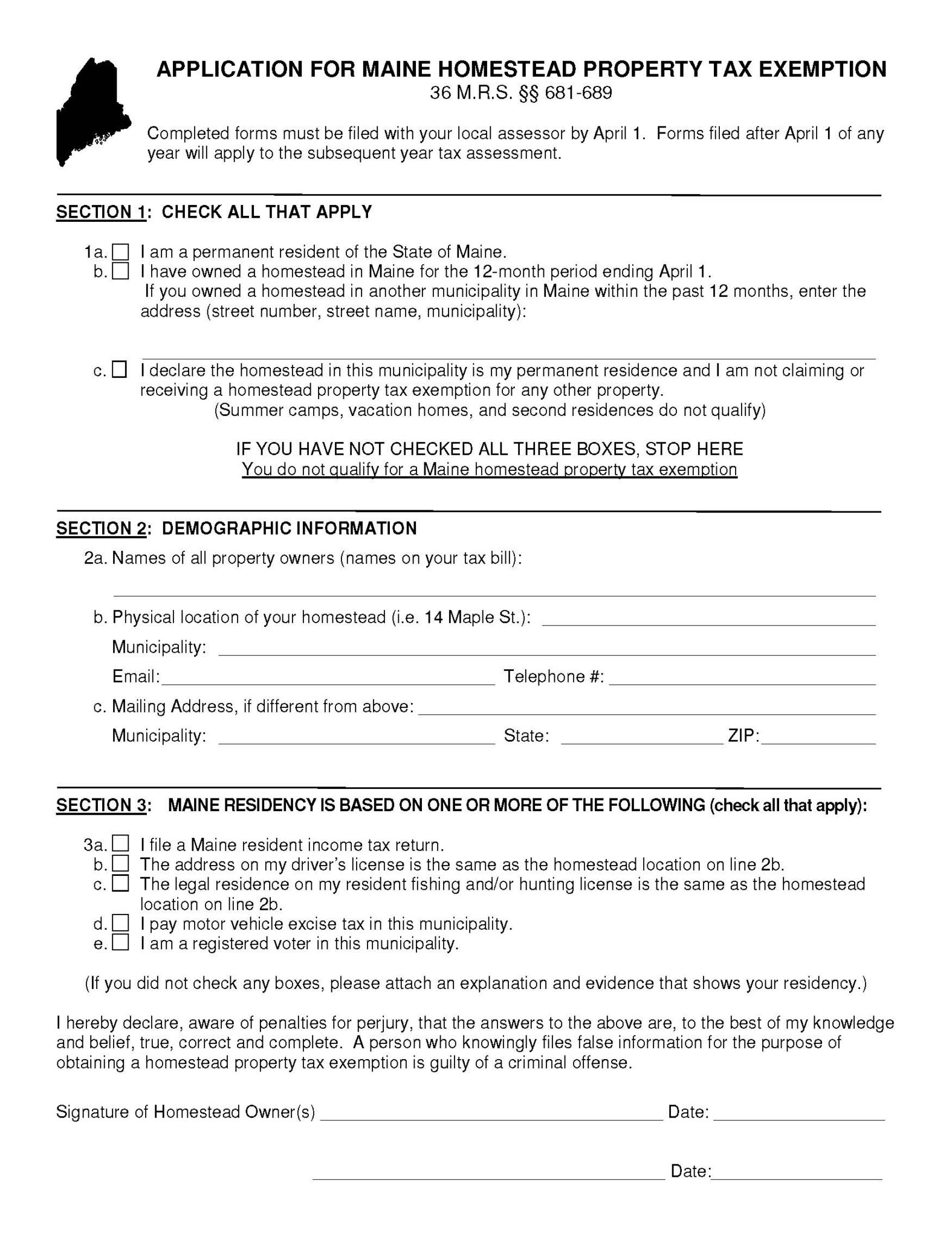 Homestead Application - Town of Woolwich