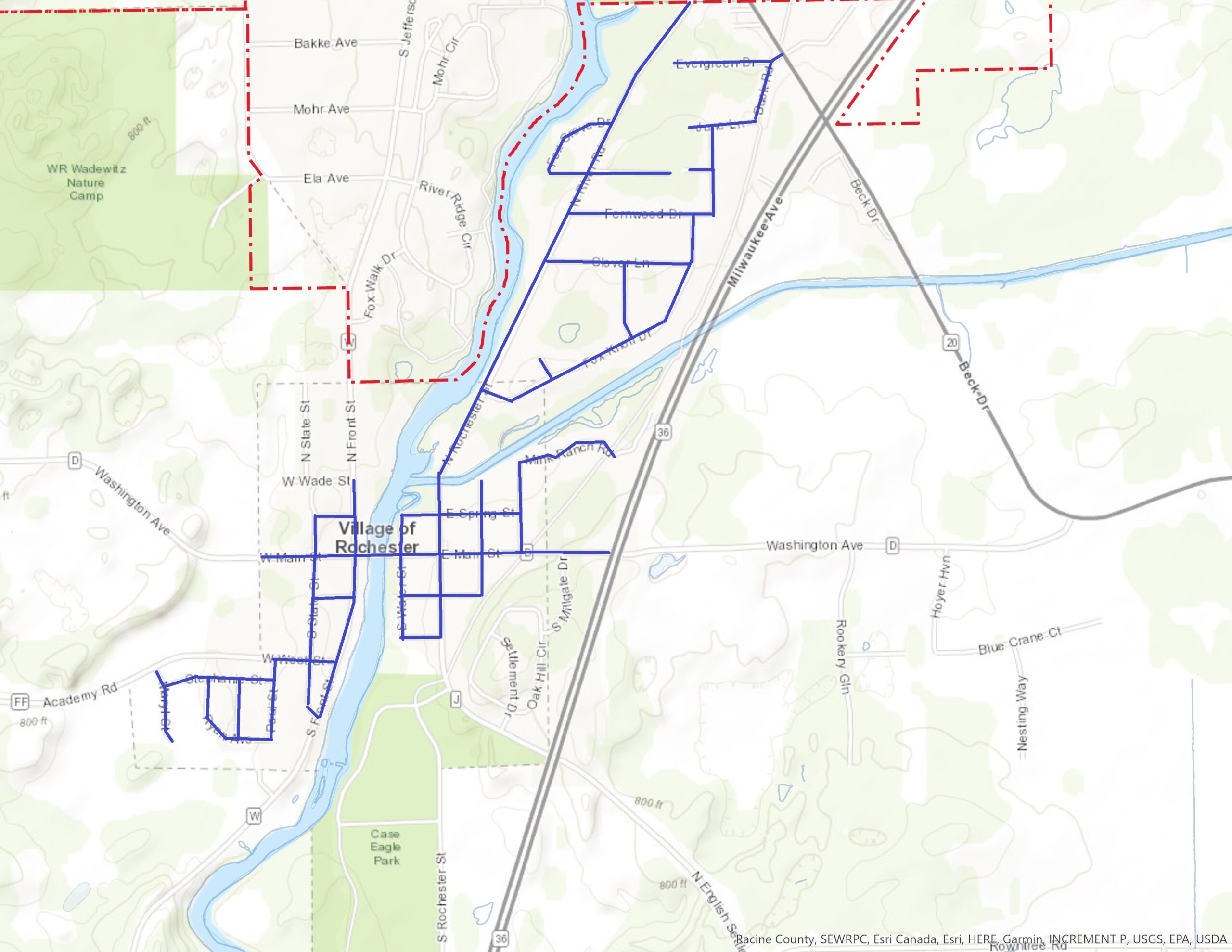 Leaf collection area map